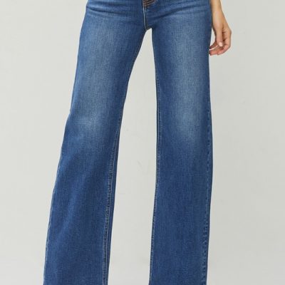 High Rise Straight Jeans - Dark