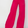 High Rise Wide Leg Jeans - Fuchsia
