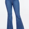 High Waist Curvy Flare Jeans - Dk Blue