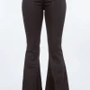 High Waist Pull On Flare Jeans - Black