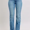 Hw Tummy Control Vintage Wash Side Slit Slim Boot Jeans - Medium