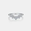 Inlaid Moissanite 925 Sterling Silver Ring - Silver