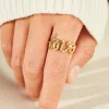 LOVE 18K Gold-Plated 925 Sterling Silver Ring - Gold