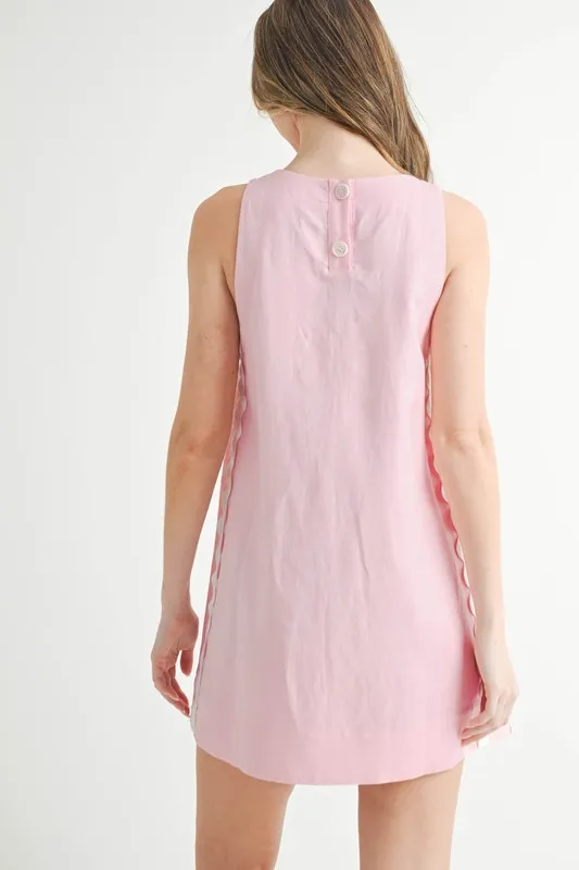 Linen-Mix-Side-Ric-Rac-A-Line-Mini-Dress-Pink-4