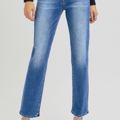Mid Rise Ankle Tapered Jeans - Dark