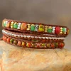 Natural Stone Woven Bracelet - Orange