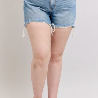Plus Size Hw Rigid Magic Destroy Cut Off Denim Shorts