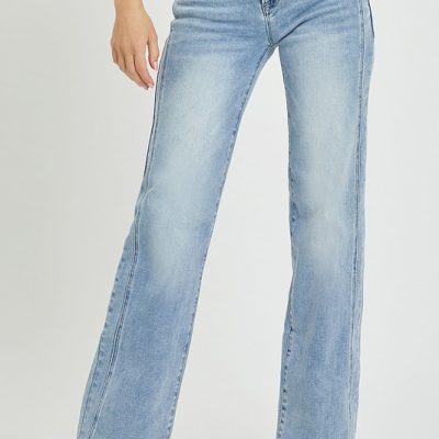 Plus Size Mid Rise Straight Jeans - Light