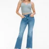 Raw Hem Distressed Mid Rise Crop Jeans - Medium