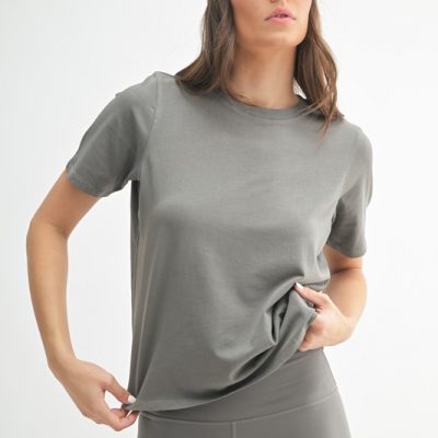 Round Neck Short Sleeve T-Shirt - New Pewter