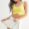 Ruched Front Active Tank - Lemon