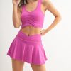 Ruched Front Active Tank - New Orchid