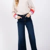 Sage + Fig High Waist Wide Leg Jeans - Denim Blue