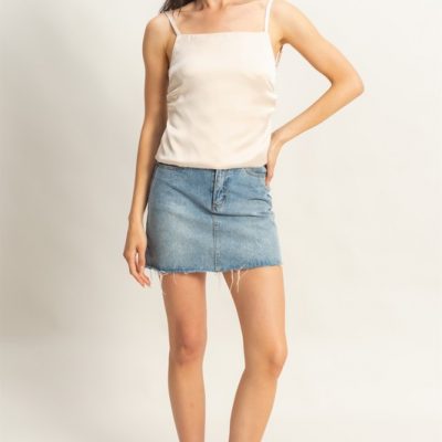 Satin Back Tie Detail Cami - Alpaca