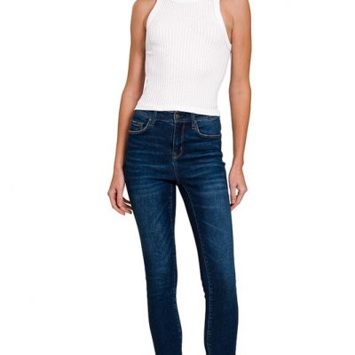 Seamless Ribbed Crop Tank - White