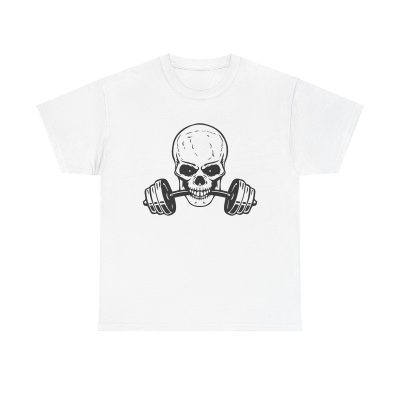 Skull & Barbell Unisex T-Shirt - Gym Workout Bodybuilding Muscle Powerlifting Hardcore