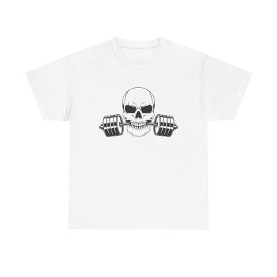 Skull & Barbells Unisex T-Shirt - Gym Fitness Workout Bodybuilding Powerlifter Hardcore