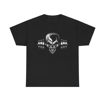 Skull & Barbells Unisex T-Shirt - Gym Workout Fitness Bodybuilding Motivation Hardcore