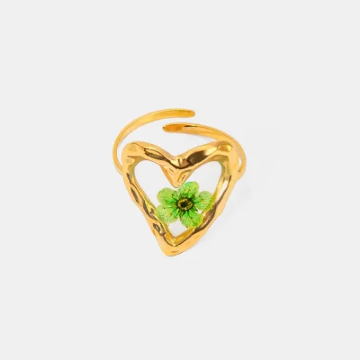 Stainless Steel Eternal Flower Ring - Gold