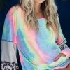Tie Dye French Terry Sweatshirt with Contrast - Charcoal Tie Dye