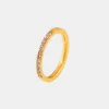 Titanium Steel Inlaid Zircon Ring - Gold