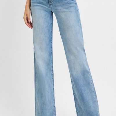 Tummy Control Rise Straight Jeans - Light