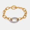 Two-Tone Stainless Steel Chain Bracelet - Gold