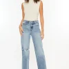 Ultra High Rise Distressed Straight Jeans - Medium