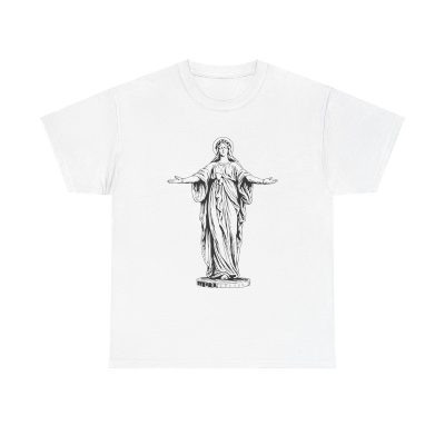 Virgin Mary Statue Unisex T-Shirt - Catholic Religious Christian Mother Jesus Faith Art