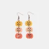 Wooden Contrast Pumpkin Earrings - Tangerine