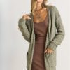 Comfy Fuzzy Sweater Cardigan - New Olive