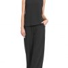 Cotton Slub Tank & Pants Set - Black