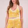 Floral Crochet Top and Shorts Set - Yellow