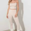Le Lis Ribbed Crop Cami and High Waist Brushed Leggings Set - Cream Tan