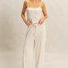 Rib Knit Cami Top and Pants Set - White
