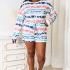 Tie-Dye Dropped Shoulder Lounge Set - Multicolor