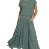 Woven Crinkle Gauze Crop Tee and Skirt Set - Ash Jade